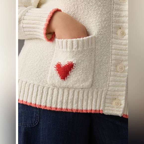 Anthropologie Maeve Heart Cardigan Sweater - Picture 4 of 8